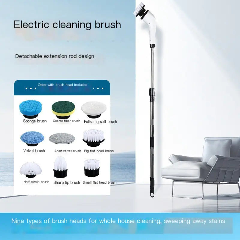 Extendable Wireless Electric Cleaning Brush Set (One Set)
