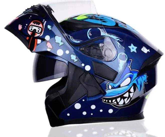Motorcycle Helmet with Dual Lenses and Anti-Fog