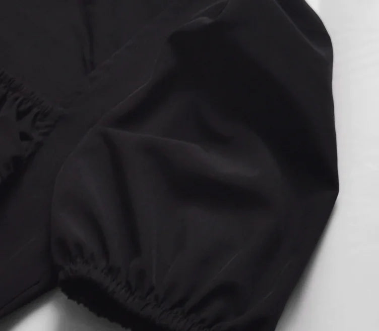 Puff Sleeve Square Neck Cropped Top