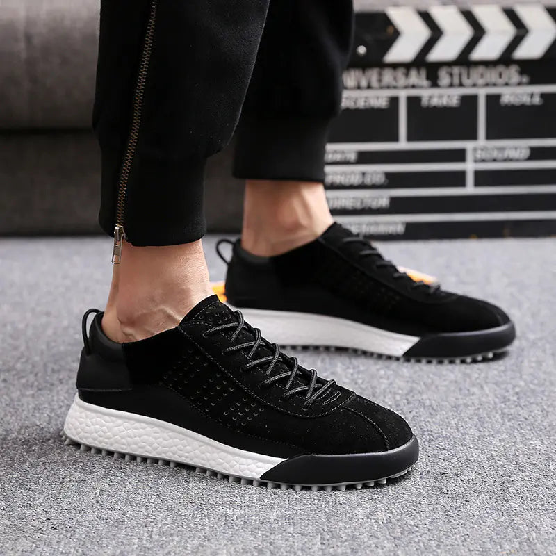 Winter New Men's Casual Sports Shoes - Thick Sole Leather