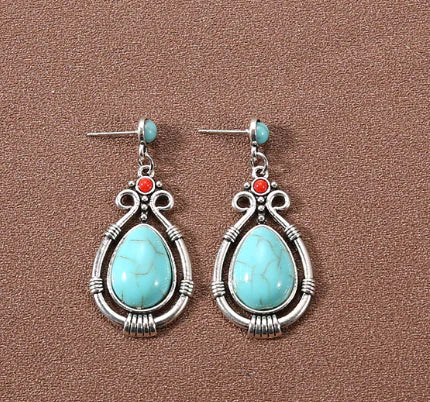 Floral Earrings with Water Drop Design