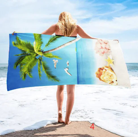 Basketball Print Quick-Drying Beach Towel 150x75cm