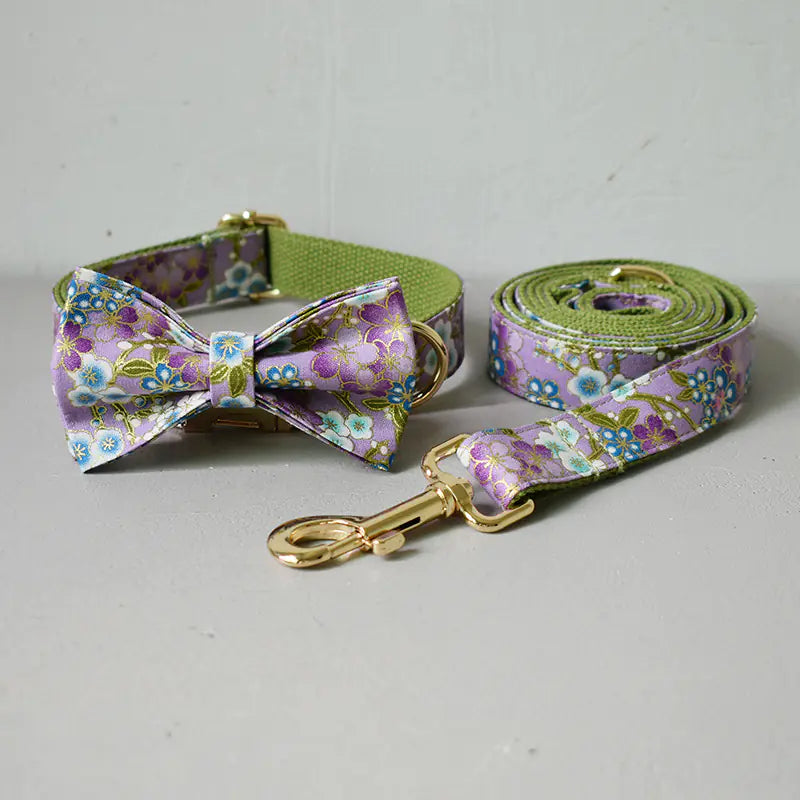 Purple Zephyr Dog Collar and Leash Set