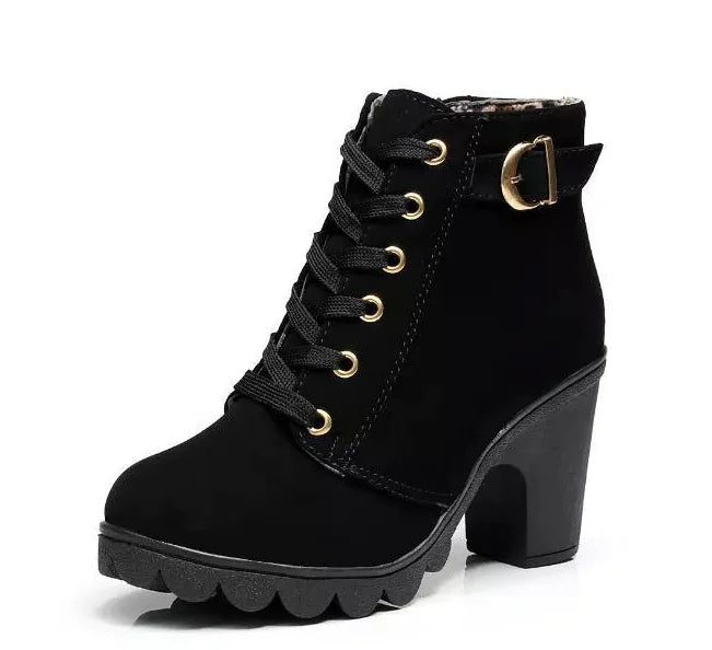 Vintage Martin Boots - Chunky Heeled Suede Ankle Boots
