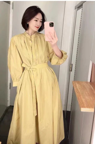 New Winter Batwing Sleeve Dress with Belted Waist