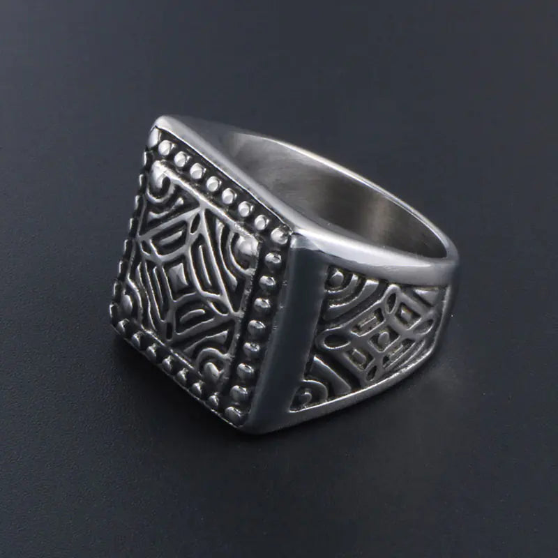 Personalized Trendy Square Ring for Men