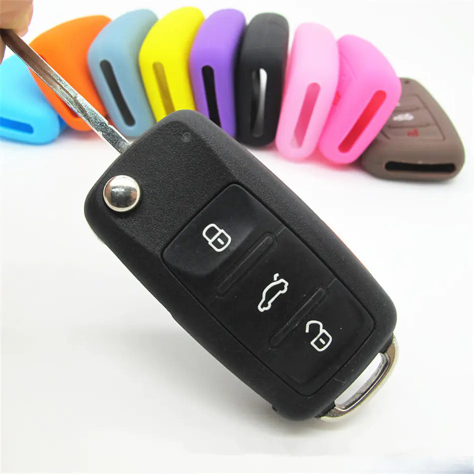 Silicone Key Cover for Skoda Cars (3-Key Remote)