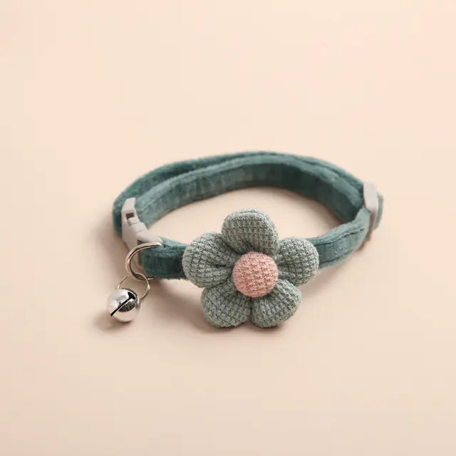 Multicolor Cute Flower Cat Collar with Bell
