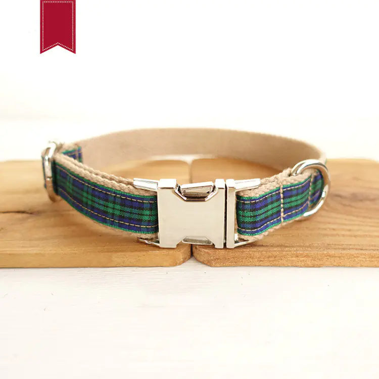 Metal Dog Collar with Grid Design