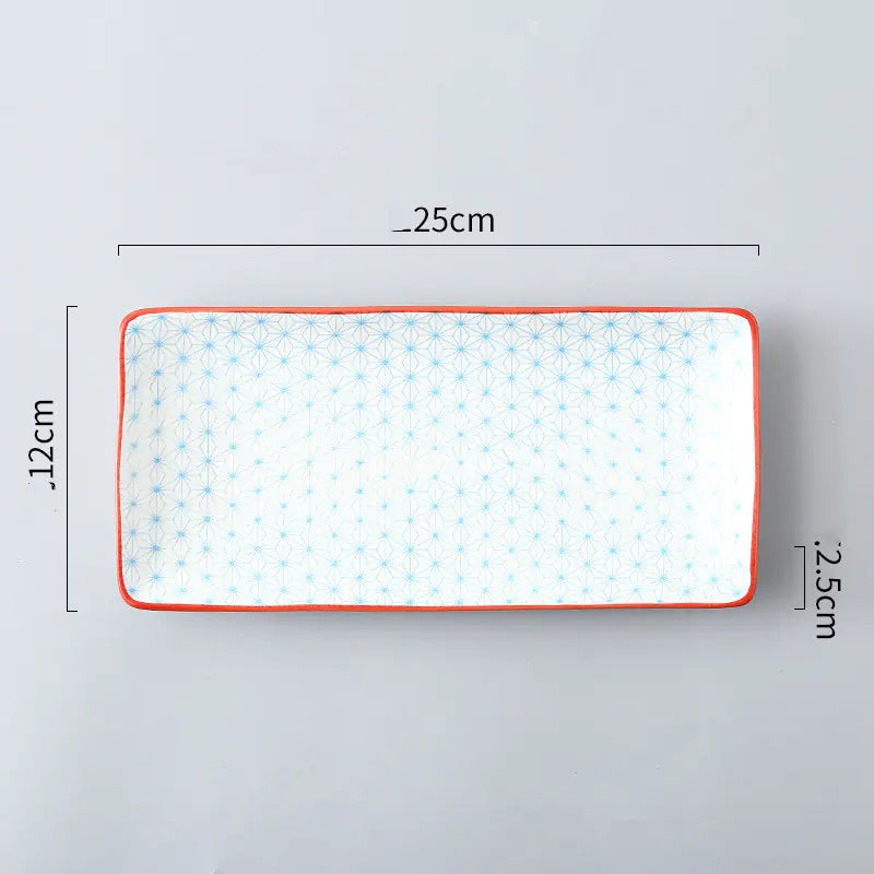 Nordic Japanese Underglaze Ceramic Fish Snack Plate