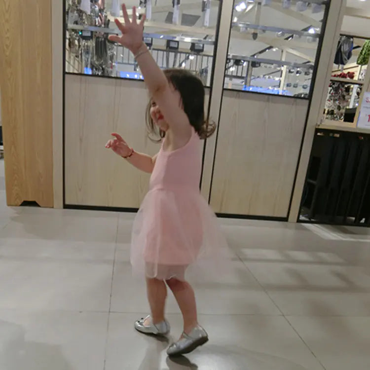 Children's Dress with Straps and Tulle Skirt