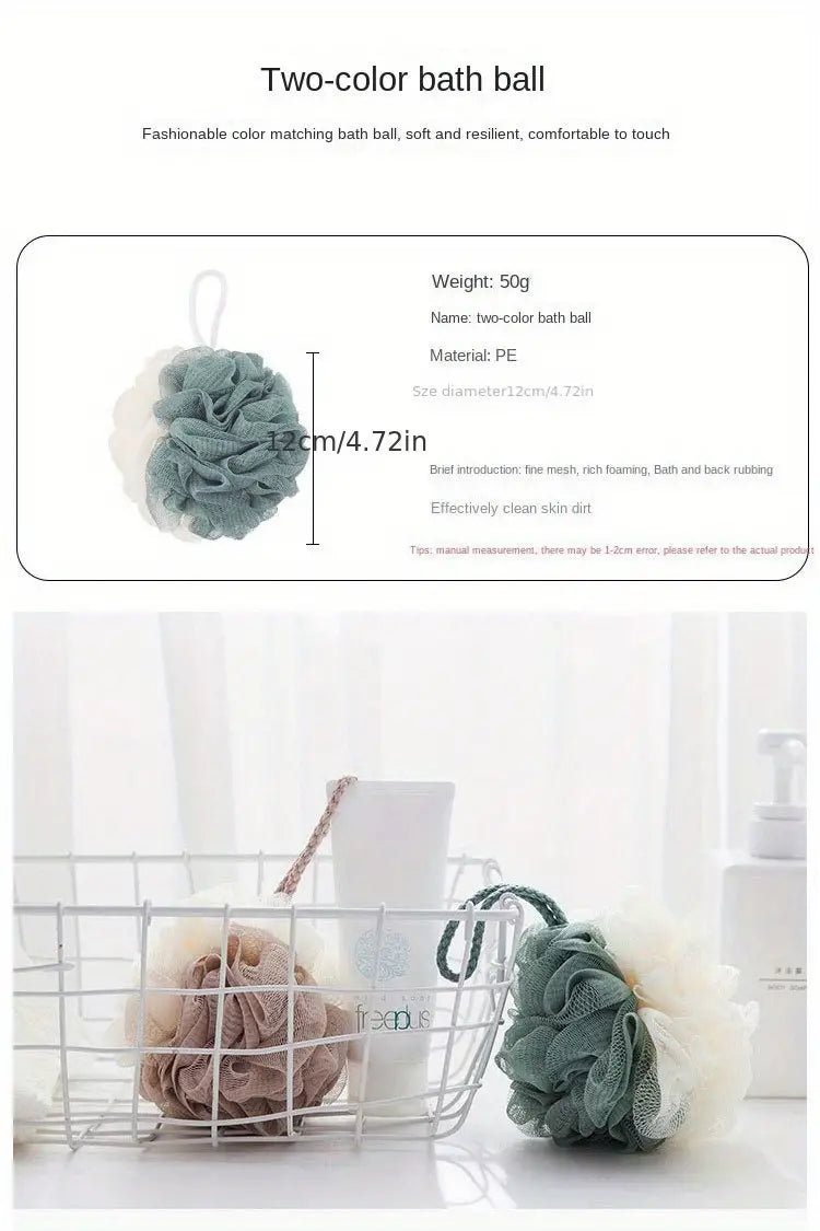 4pcs Two-Color Splicing Bath Balls for Body Care