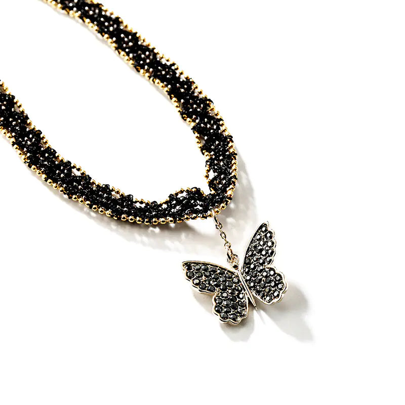 Trendy Butterfly Pendant Choker Necklace for Women