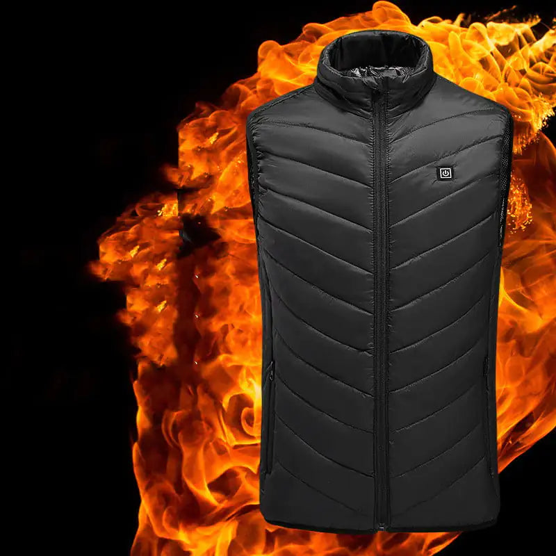 Nine-Zone USB Electric Heating Vest with Safety Control