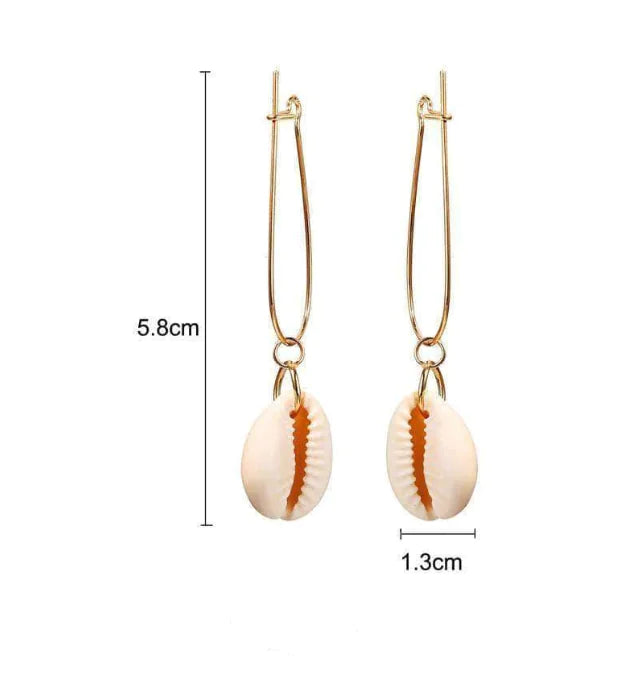 Vintage Shell Drop Earrings - Ocean Series Design