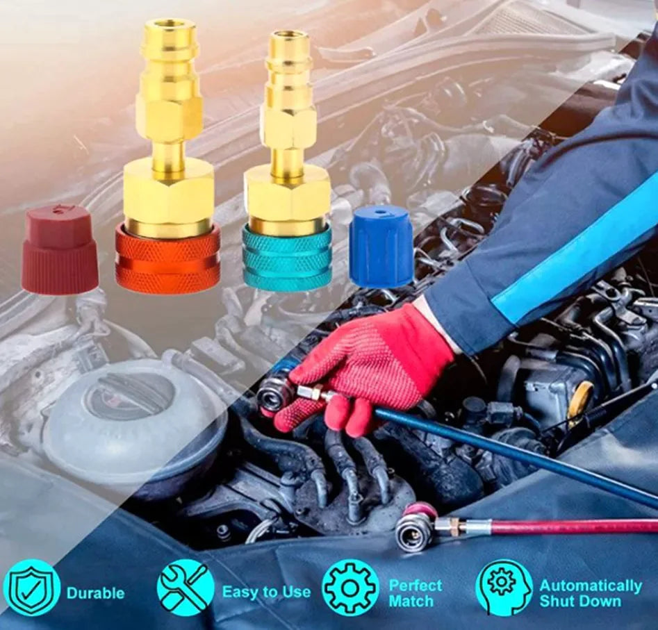 Quick Coupler Adapter Fits Car R1234YF to R134A  A/C High Low Side Conversion Kit
