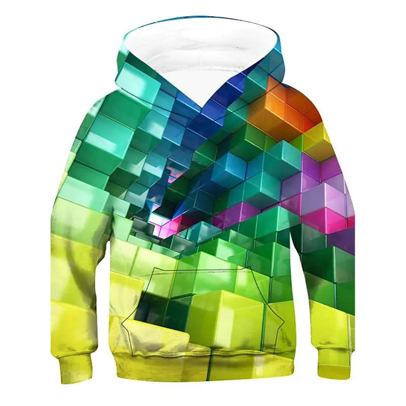 3D Vision Digital Printed Hoodie for Kids