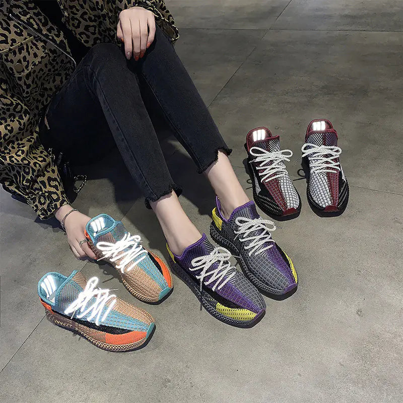 utumn/Winter Knit Women's Casual Sports Shoes