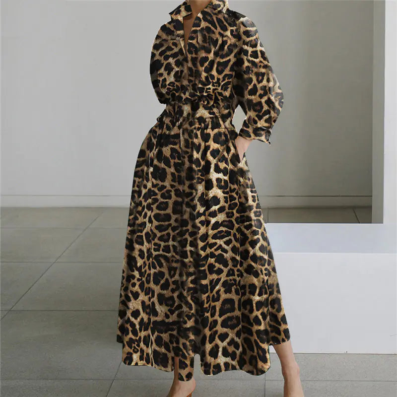 Fashion Leopard Print Dress for Women