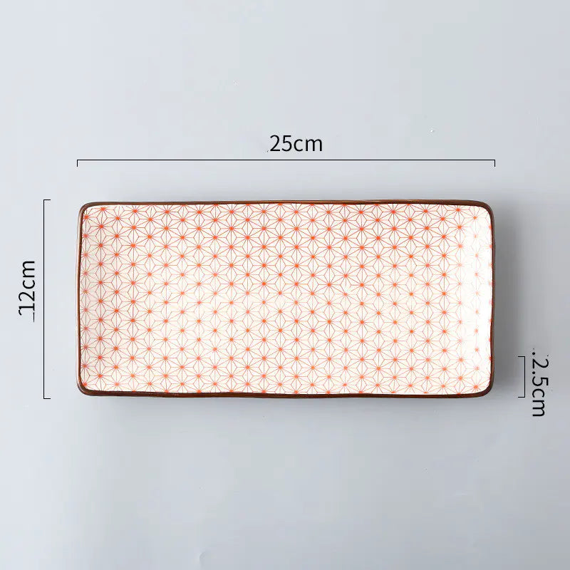 Nordic Japanese Underglaze Ceramic Fish Snack Plate