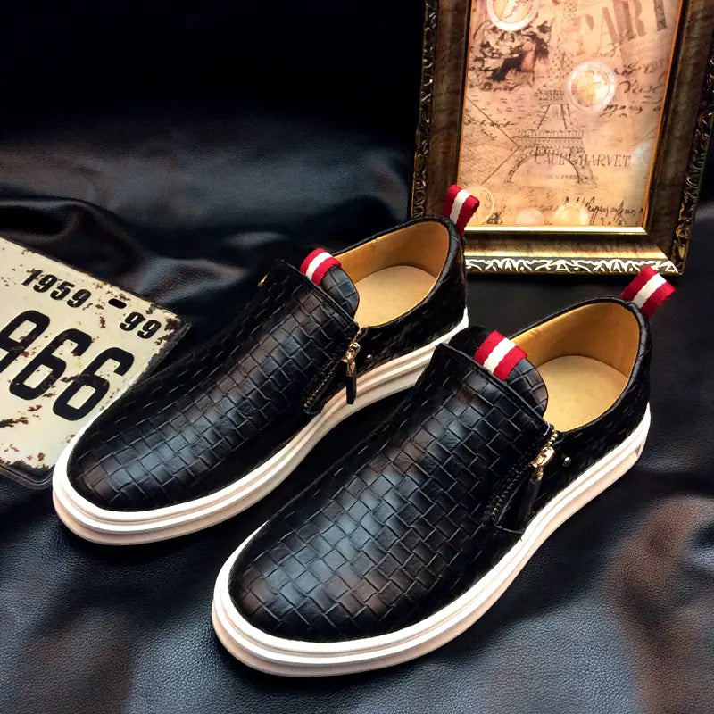 New Men's Genuine Leather Casual Sneakers (Breathable)