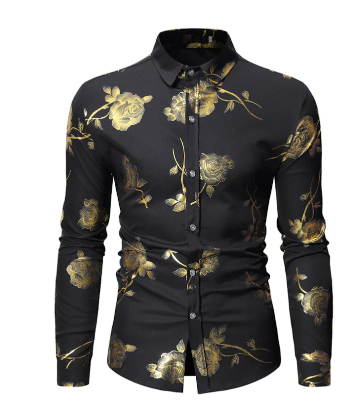 Men's Long Sleeve Gold Foil Shirt - New Fall Collection