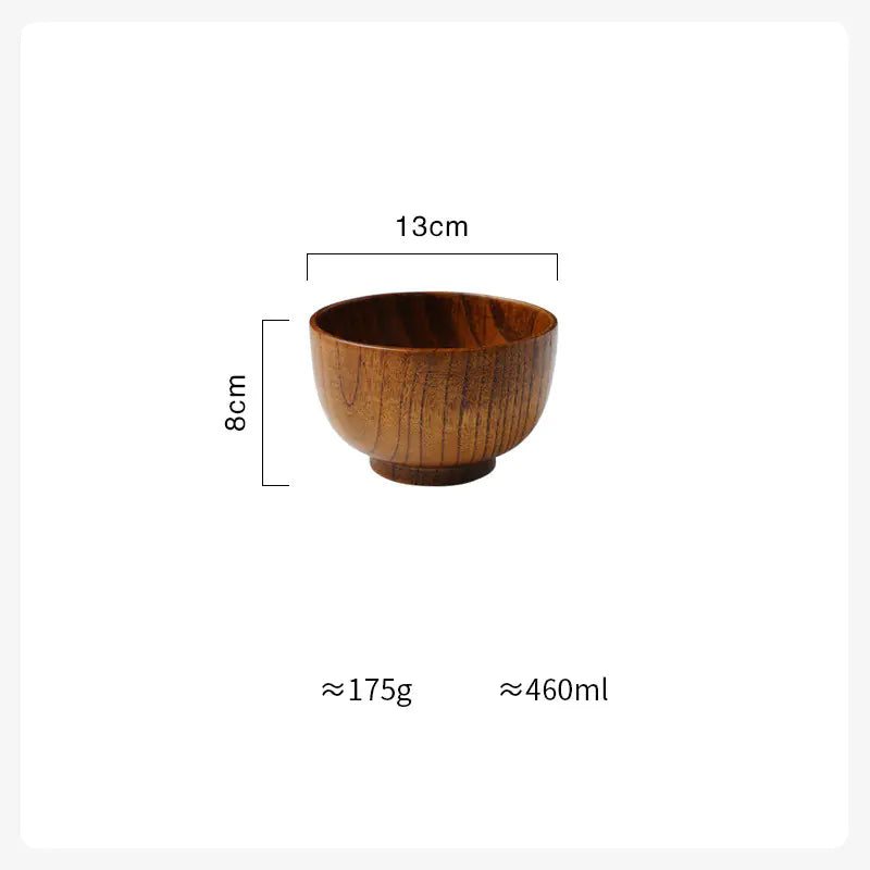 Wooden Soup Bowl - Solid Wood Craftsmanship