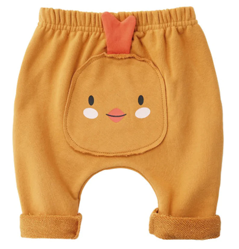 PP Long Pants for Infants with Cartoon Animal Print