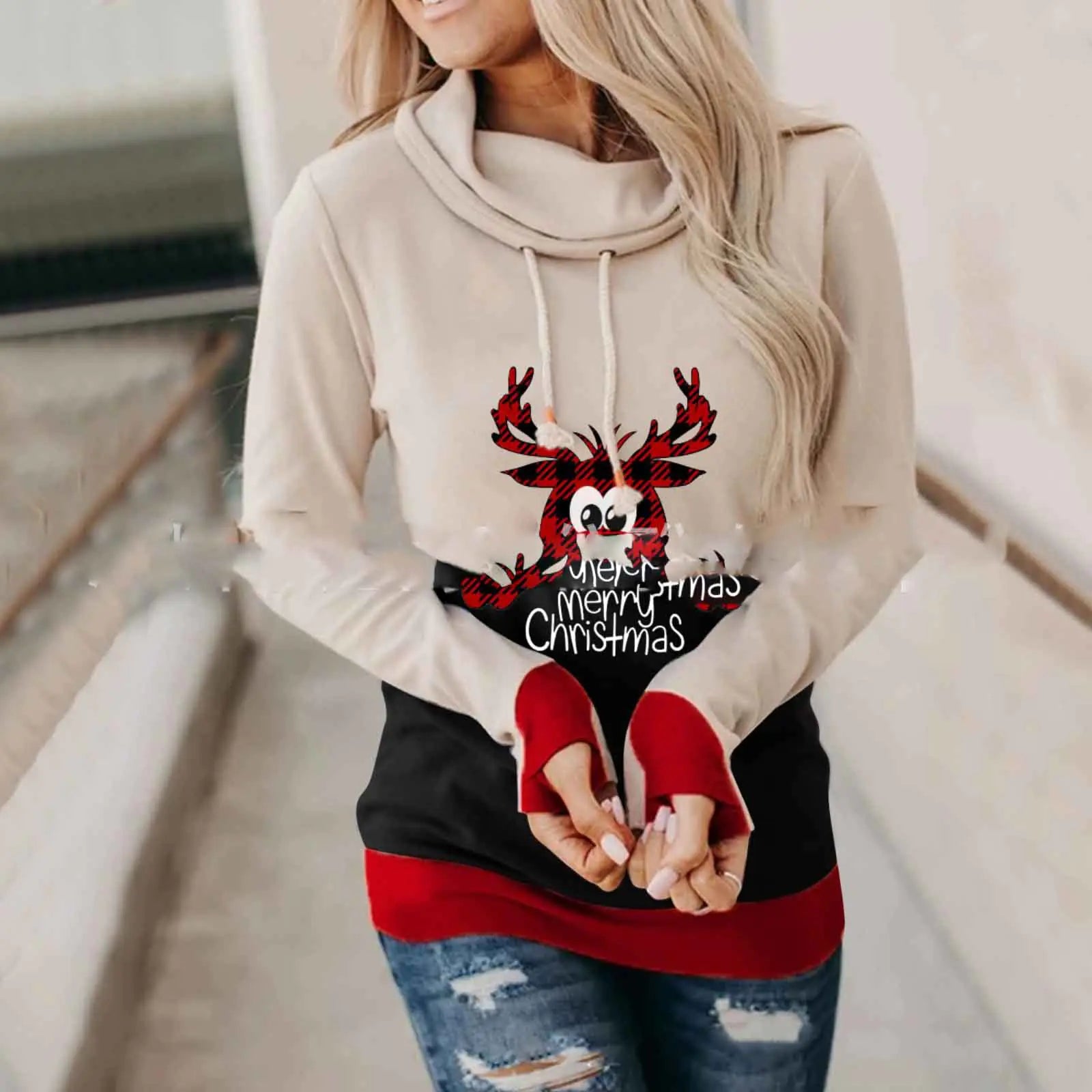 Christmas Hoodie Sweatshirt with Long Sleeves