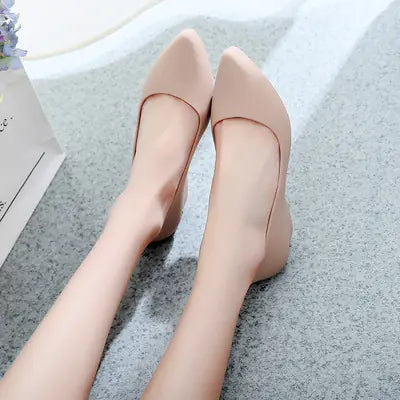 Pointed Toe Wedge Work Shoes with Soft Sole