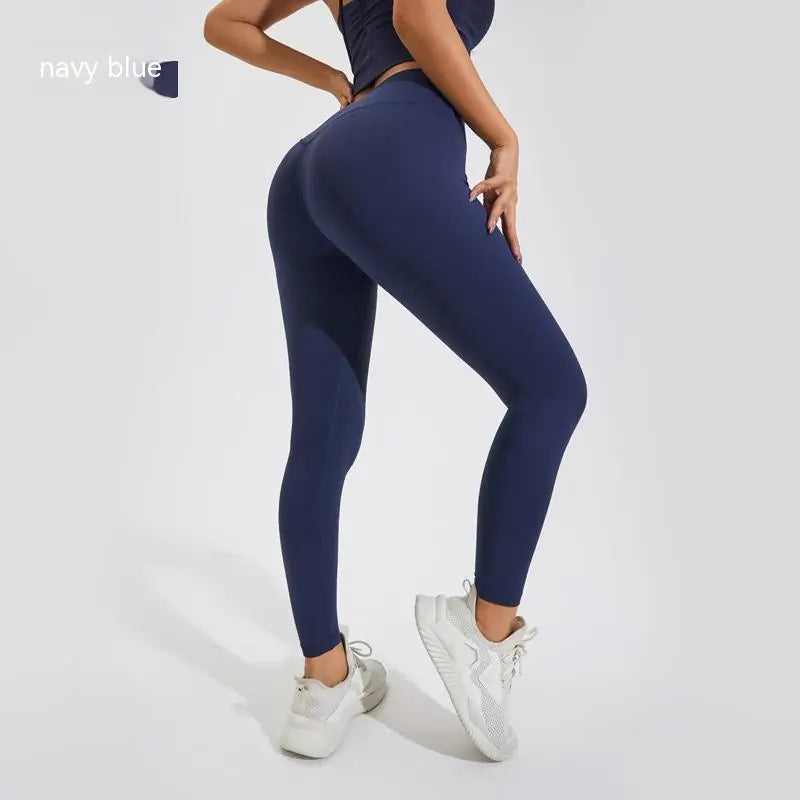 High Waist Quick-Drying Nude Feel Yoga Pants with Pocket