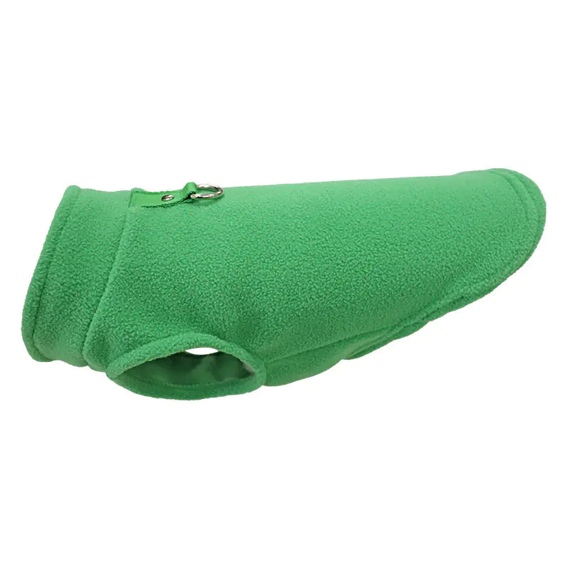 Thick Solid Color Dog Clothes with Strap and Fleece