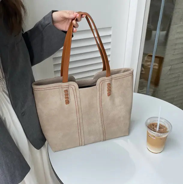 Fashion Women's Large Capacity Tote Bag with Scarf