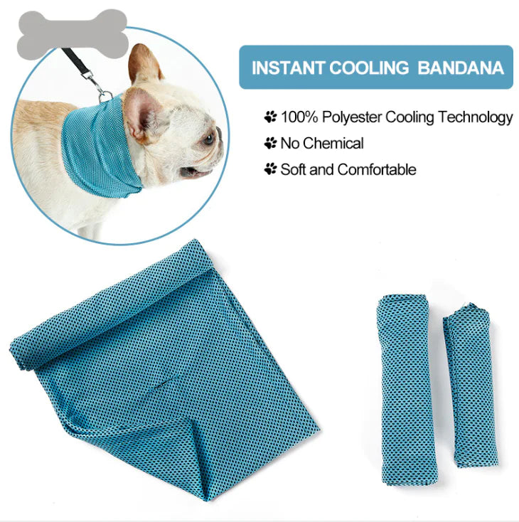Cooling Neck Scarf for Dogs - Ice and Triangle Design