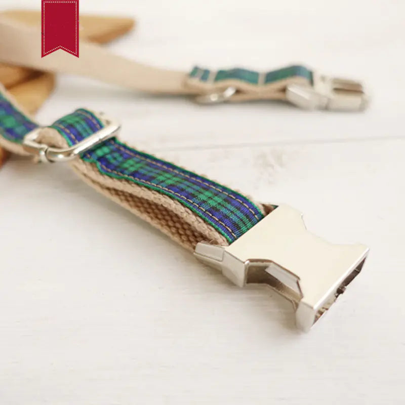 Metal Dog Collar with Grid Design