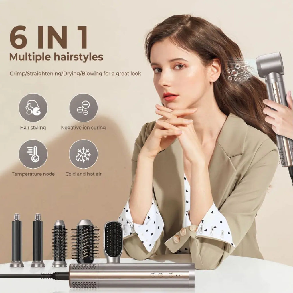 6 in 1 High-Speed Brushless Hair Dryer with Alternating Hot & Cold Air