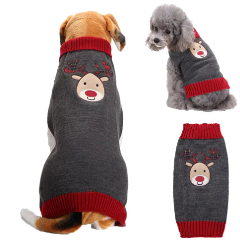 Christmas Pompom Dog Clothes for Small Pets