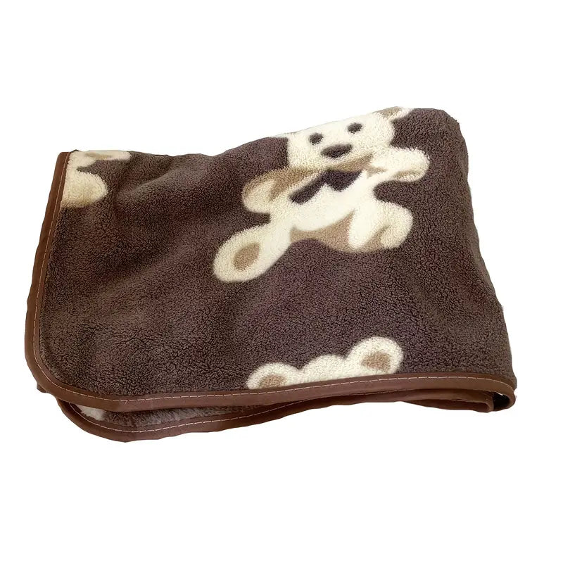 Brown Vintage Bear Coral Fleece Bath Towel (1 Piece)