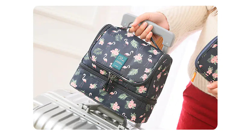 Large Capacity Waterproof Makeup Bag with Print