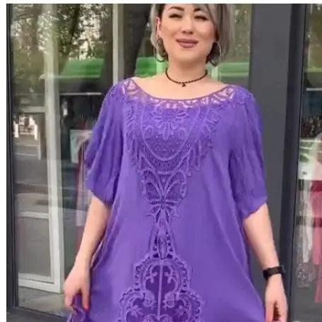 Plus Size Two-Piece Dress with Flared Skirt