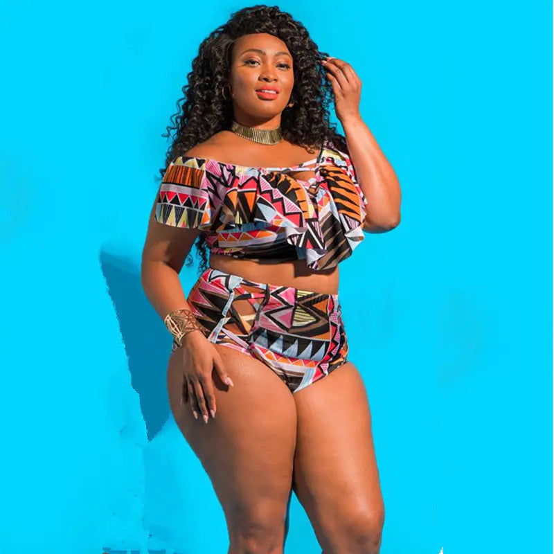Plus Size 5XL High Waist Bikini Set