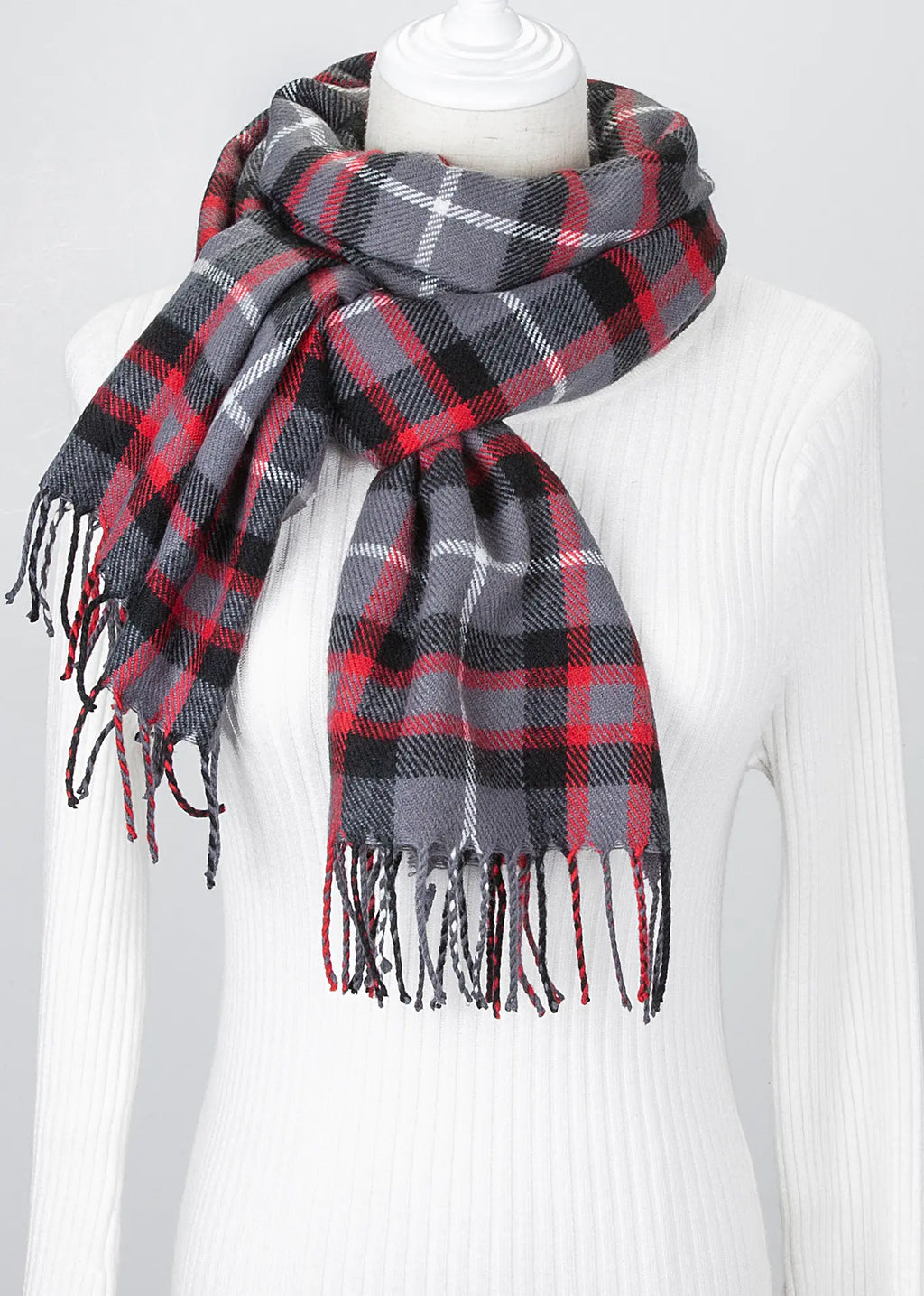 Autumn Winter Women's Plaid Cashmere Scarf and Shawl