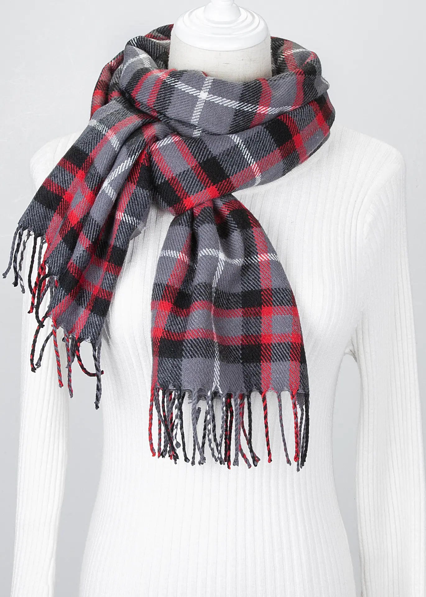 Autumn Winter Women's Plaid Cashmere Scarf and Shawl