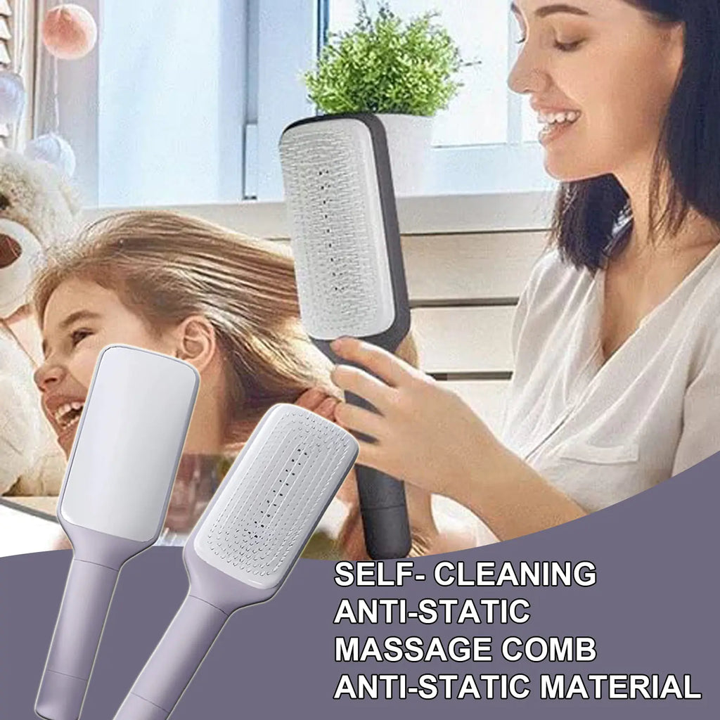 4 In 1 Self-Cleaning Hair Brush