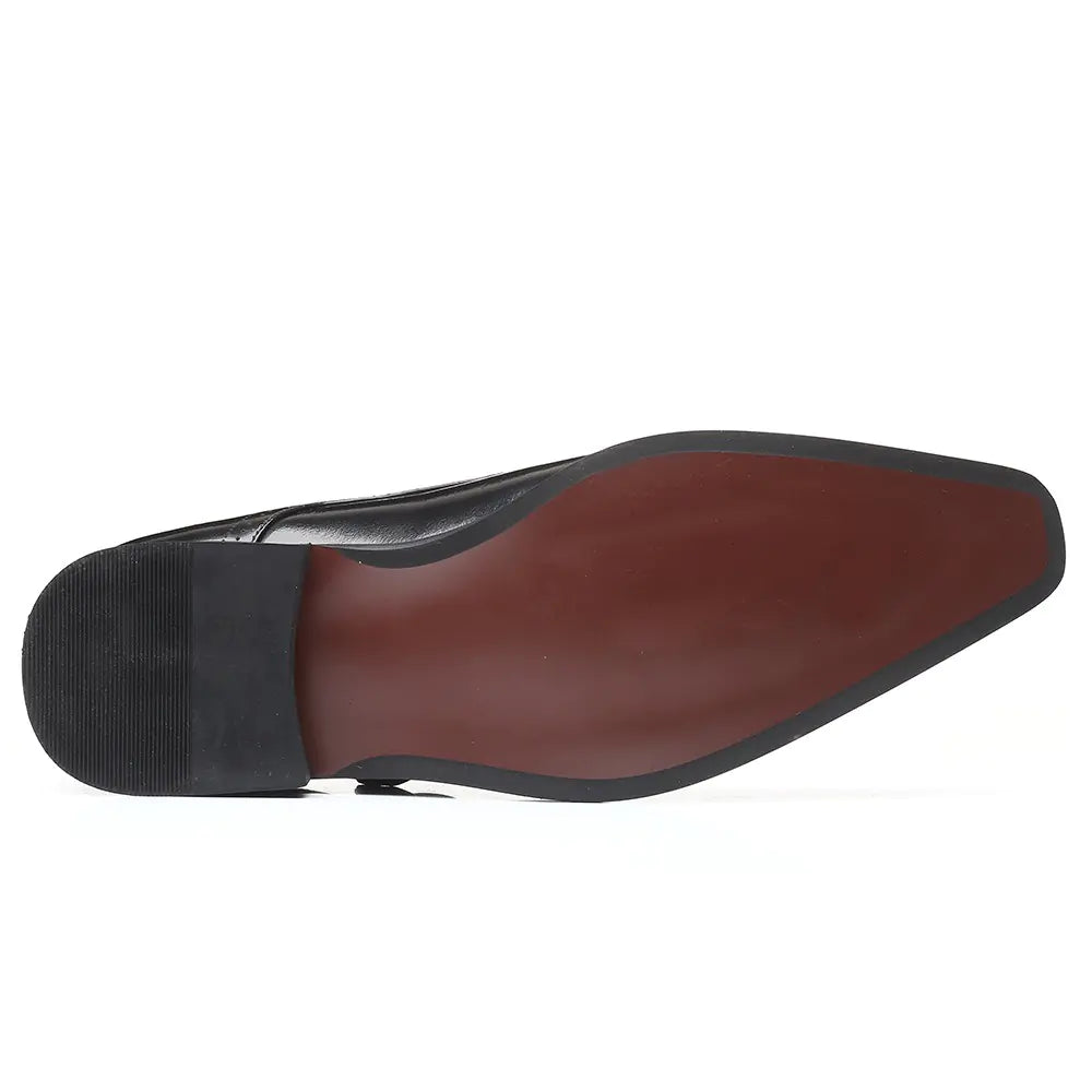 Men's Leather Business Casual Non-Slip Square Toe Shoes