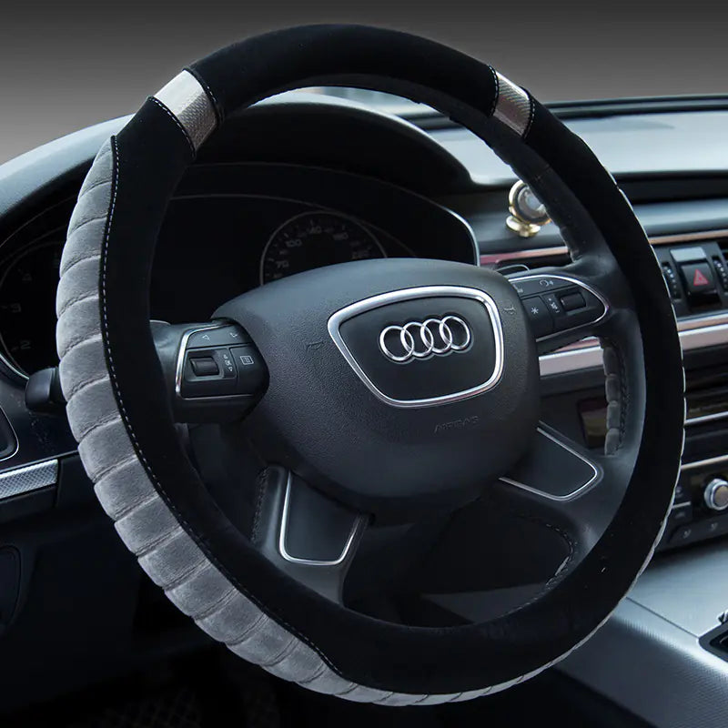 Short Plush Winter Steering Wheel Cover for Cars