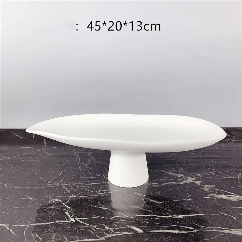 Black and White Resin Tall Fruit Plate - Nordic Decor