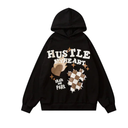 Retro High Street Hoodie with Hip Hop Cartoon Print