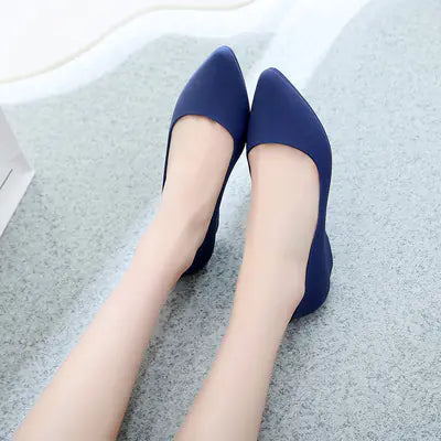 Pointed Toe Wedge Work Shoes with Soft Sole