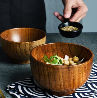 Wooden Soup Bowl - Solid Wood Craftsmanship